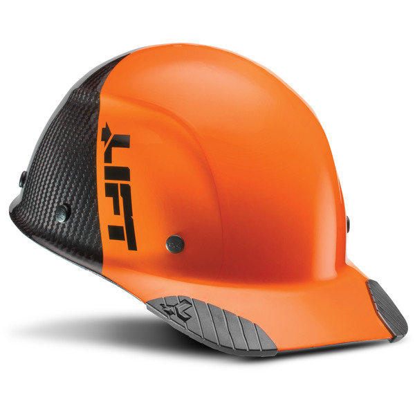 Dax Hard Hats Hard Hat Carbon Fiber Cap Brim 50-50 (Orange/Black) HDC50C-19OC